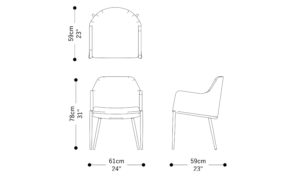 Image of the main dimensions of the product